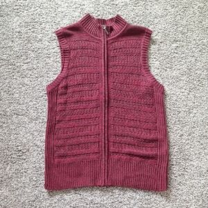 Preppy Women's Sleeveless Burgundy Sweater Vest